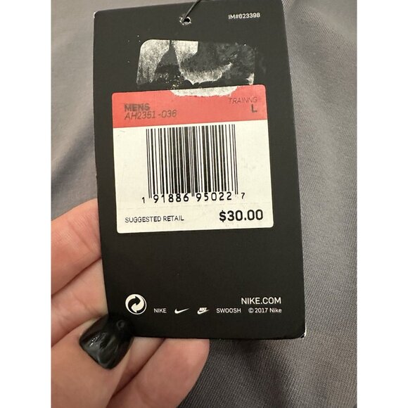 NWT Nike Dry-fit Long Sleeve Tee Mens Large Athletic Cut Gray Camo Textured Logo - Picture 3 of 6